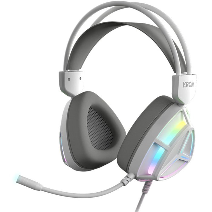 Krom Klass Pack Gaming 4 en 1 RGB Blanco (Teclado, Ratón, Auriculares y Alfombrilla)